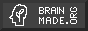 a logo of a human with a seed germinating in their head, with the word „BRAINMADE“ next to it